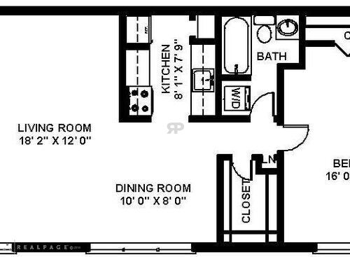 1 Bed 1 Bath Duplex 2nd Floor: Beds - 1: Baths - 1: SqFt Range - 735 to 735