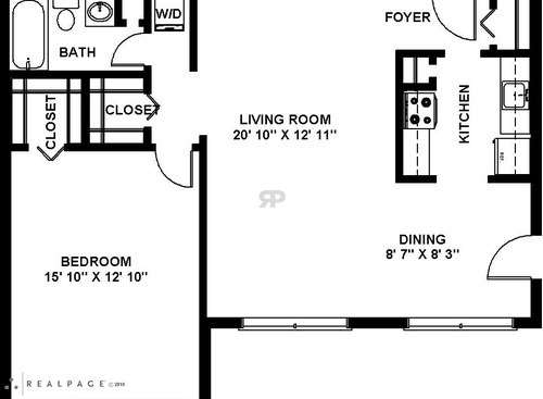 1 Bed 1 Bath Stratford House: Beds - 1: Baths - 1: SqFt Range - 800 to 800
