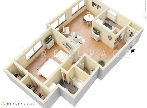 1 Bed 1 Bath Deluxe Stratford: Beds - 1: Baths - 1: SqFt Range - 815 to 815