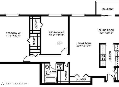 2 Bed 1 Bath Stratford House: Beds - 2: Baths - 1: SqFt Range - 1050 to 1050