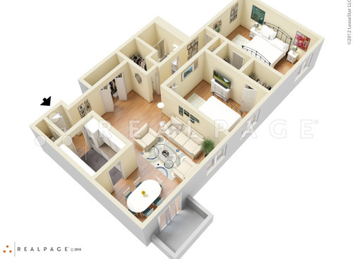 2 Bed 1 Bath Stratford House: Beds - 2: Baths - 1: SqFt Range - 1050 to 1050