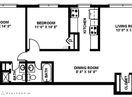2 Bed 2 Bath Garden: Beds - 2: Baths - 2: SqFt Range - 875 to 875