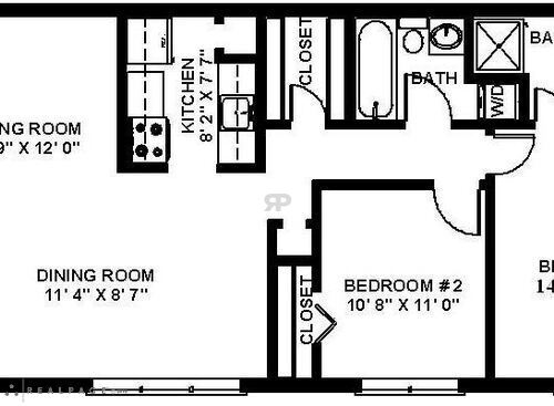 2 Bed 2 Bath Duplex 1st Floor: Beds - 2: Baths - 2: SqFt Range - 965 to 965