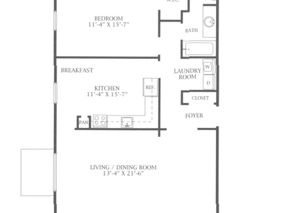 Bartlett House II: Beds - 1: Baths - 1: SqFt Range - 882 to 882