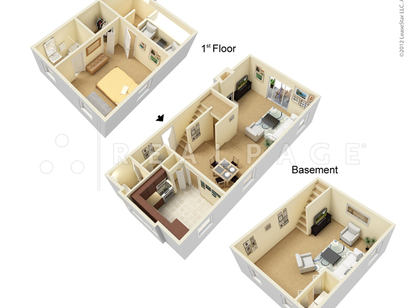 Franklin Townhouse: Beds - 1: Baths - 1.5: SqFt Range - 1243 to 1243