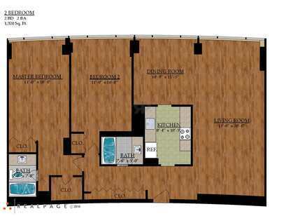 Two Bedroom Two Bath: Beds - 2: Baths - 2: SqFt Range - 1320 to 1320