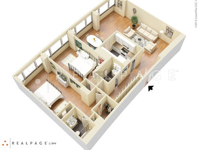 Two Bedroom Two Bath: Beds - 2: Baths - 2: SqFt Range - 1320 to 1320
