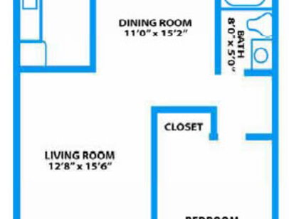 A1 One Bedroom One Bath 785sf: Beds - 1: Baths - 1: SqFt Range - 785 to 785