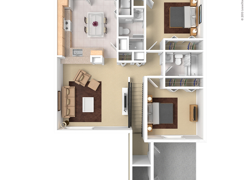 2 Bed 2 Bath Upper: Beds - 2: Baths - 1.75: SqFt Range - 1100 to 1100