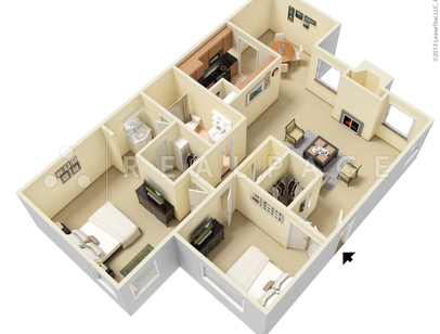 Willow Oak: Beds - 2: Baths - 2: SqFt Range - 1065 to 1065