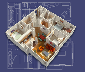 View one and two bedroom floorplans