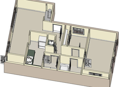 The Summerville: Beds - 2: Baths - 1.5: SqFt Range - 1230 to 1230