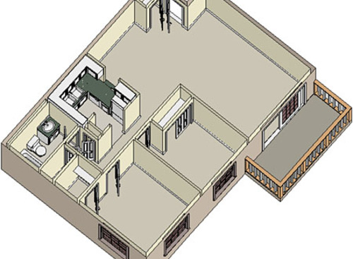 Two Bedroom: Beds - 2: Baths - 1: SqFt Range - 830 to 830