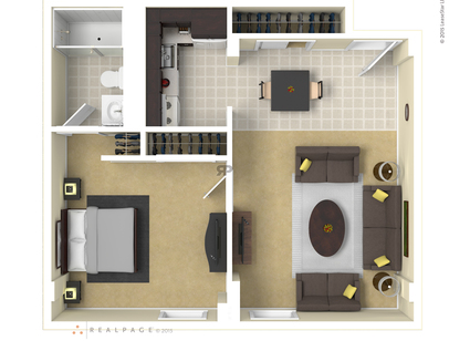 The Georgian: Beds - 1: Baths - 1: SqFt Range - 550 to 550