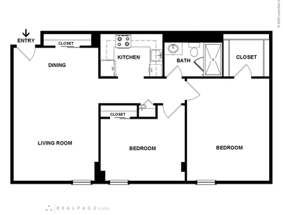 The New Englander: Beds - 2: Baths - 1: SqFt Range - 690 to 690