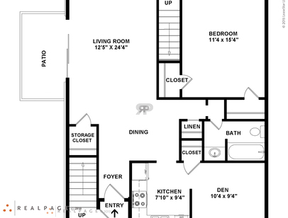 1 Bed 1 Bath Den: Beds - 1: Baths - 1: SqFt Range - 846 to 846