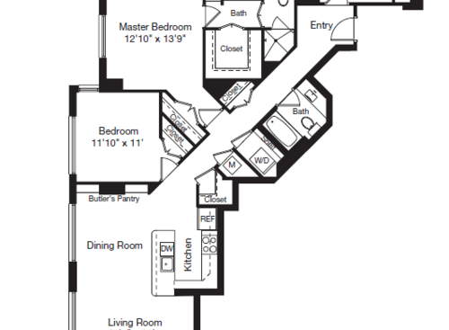 2 Bed/Den/2 Bath 1466: Beds - 2: Baths - 2: SqFt Range - 1466 to 1466