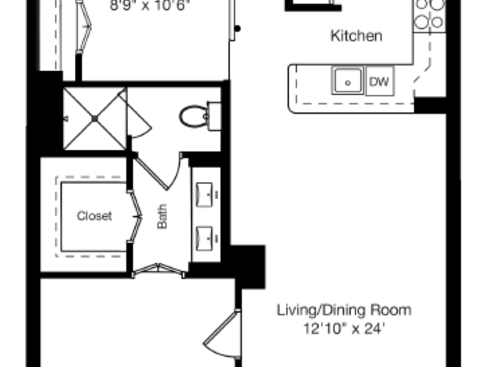 1 Bed/Den/2 Bath 1152: Beds - 1: Baths - 2: SqFt Range - 1152 to 1152