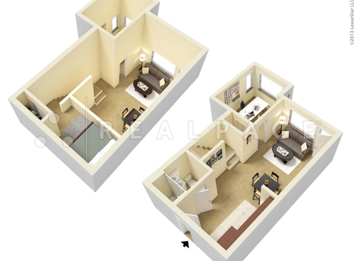 One Bedroom with Loft: Beds - 1: Baths - 1: SqFt Range - 565 to 725