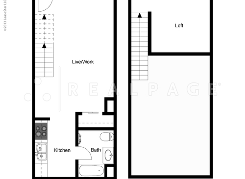Live/Work Space: Beds - 1: Baths - 1: SqFt Range - 675 to 835