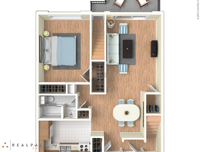 1 Bed 1 Bath Deluxe: Beds - 1: Baths - 1: SqFt Range - 775 to 775