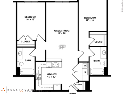 2 Bedroom: Beds - 2: Baths - 2: SqFt Range - 935 to 935
