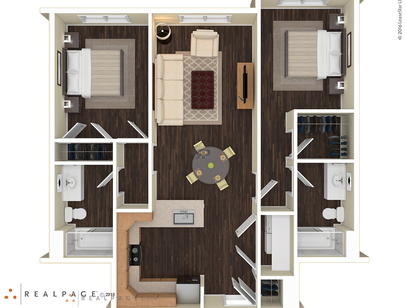 2 Bedroom: Beds - 2: Baths - 2: SqFt Range - 935 to 935