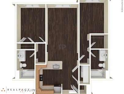 2 Bedroom: Beds - 2: Baths - 2: SqFt Range - 935 to 935