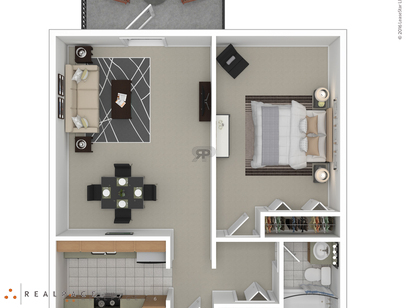 1 Bedroom 1 Bath - Balcony: Beds - 1: Baths - 1: SqFt Range - 700 to 700