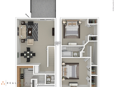 2 Bedroom 1.5 Bath - Townhome: Beds - 2: Baths - 1.5: SqFt Range - 1240 to 1240