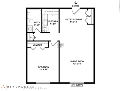 1 Bedroom: Beds - 1: Baths - 1: SqFt Range - 637 to 637