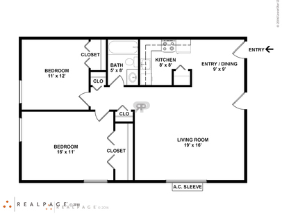 2 Bedroom: Beds - 2: Baths - 1: SqFt Range - 923 to 923