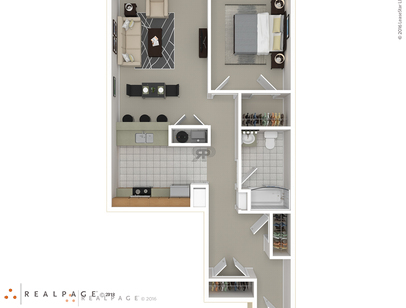 1 Bedroom: Beds - 1: Baths - 1: SqFt Range - 765 to 765