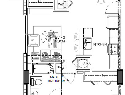 Unit 2B: Beds - 2: Baths - 2: SqFt Range - 850 to 850