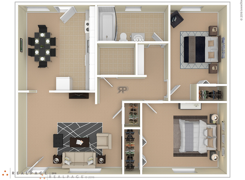 2 Bedroom: Beds - 2: Baths - 1: SqFt Range - 752 to 752