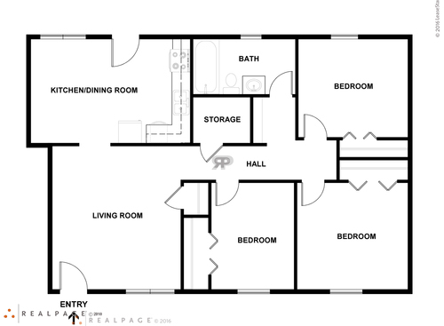 3 Bedroom: Beds - 3: Baths - 1: SqFt Range - 900 to 900