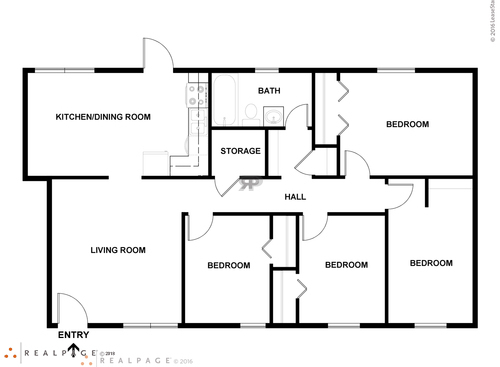 4 Bedroom: Beds - 4: Baths - 1: SqFt Range - 1052 to 1052