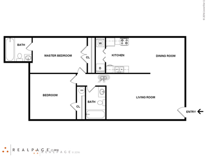 2 Bedroom: Beds - 2: Baths - 2: SqFt Range - 992 to 992