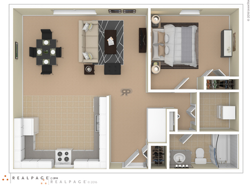 1  Bedroom: Beds - 1: Baths - 1: SqFt Range - 734 to 734