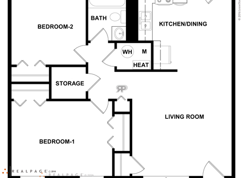 2 Bedroom HUD: Beds - 2: Baths - 1: SqFt Range - 817 to 817