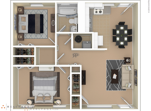2 Bedroom HUD: Beds - 2: Baths - 1: SqFt Range - 817 to 817