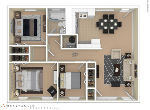 3 Bedroom HUD: Beds - 3: Baths - 1: SqFt Range - 975 to 975