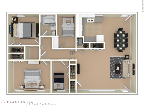 4 Bedroom HUD: Beds - 4: Baths - 1: SqFt Range - 1150 to 1150