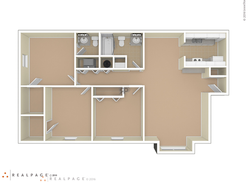 3 Bedroom: Beds - 3: Baths - 1.5: SqFt Range - 1051 to 1051