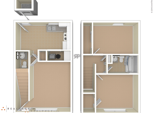 2  Bedroom TH: Beds - 2: Baths - 1.5: SqFt Range - 850 to 850