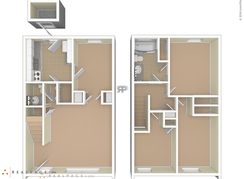 3  Bedroom TH: Beds - 3: Baths - 1.5: SqFt Range - 1100 to 1100