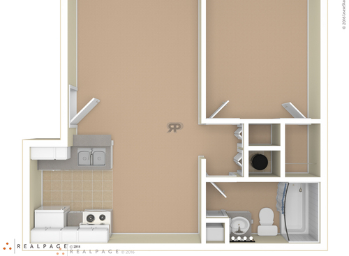 1 Bedroom: Beds - 1: Baths - 1: SqFt Range - 574 to 574