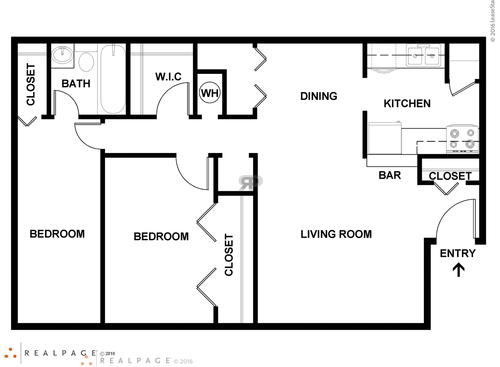 2 Bedroom: Beds - 2: Baths - 1: SqFt Range - 804 to 804