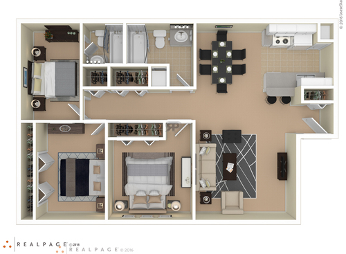 3 Bedroom: Beds - 3: Baths - 1.5: SqFt Range - 1051 to 1051