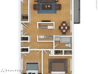 Two Bedroom One Bath: Beds - 2: Baths - 1: SqFt Range - 890 to 890